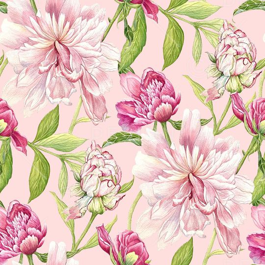 手绘大花印花华亿平台图片