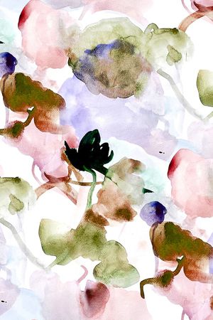 水彩花卉印花华亿平台图片