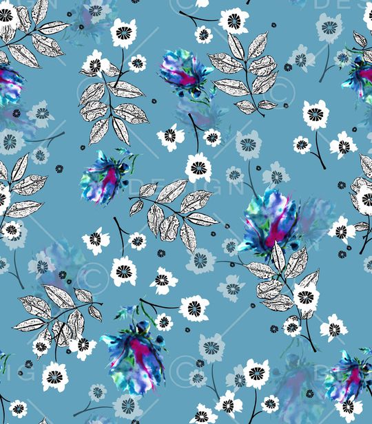 连衣裙印花华亿平台图片