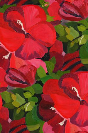 手绘花卉印花华亿平台图片