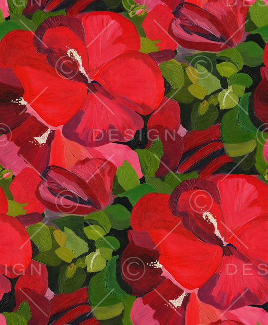 手绘花卉印花华亿平台图片