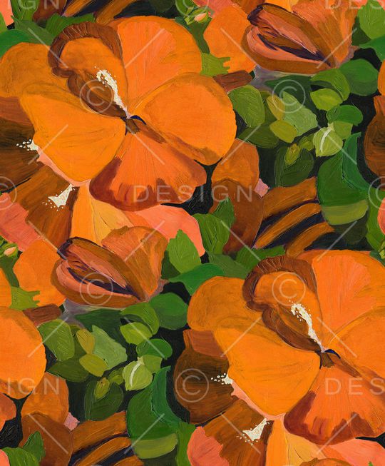 手绘花卉印花华亿平台图片