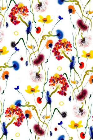 手绘花卉印花华亿平台图片