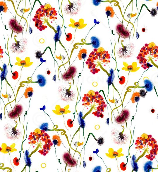 手绘花卉印花华亿平台图片