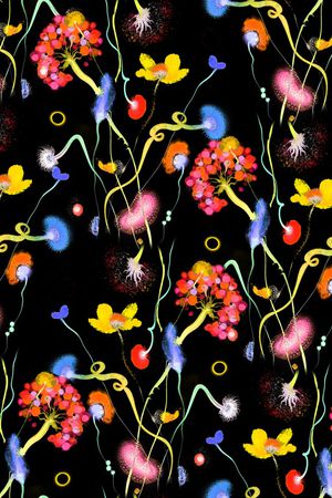 手绘花卉印花华亿平台图片