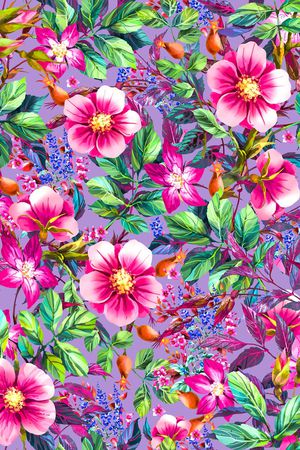 浪漫花卉印花华亿平台图片