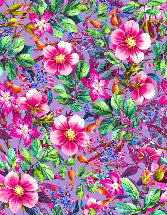 浪漫花卉印花华亿平台图片