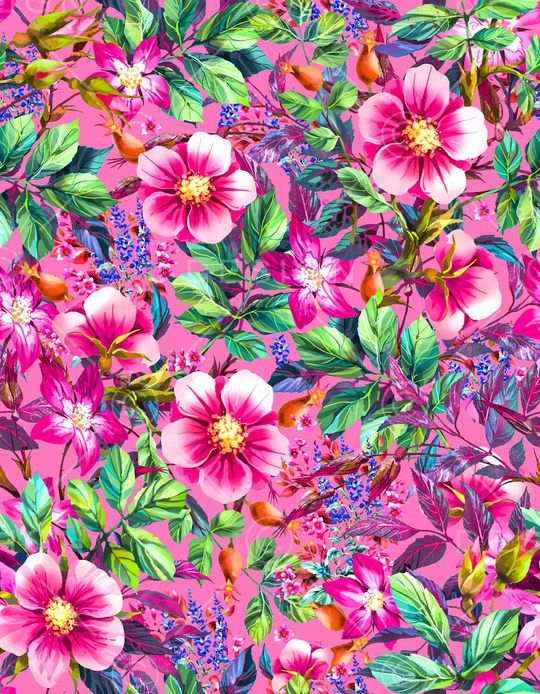 浪漫花卉印花华亿平台图片