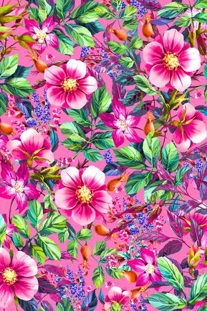 浪漫花卉印花华亿平台图片