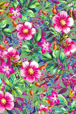 浪漫花卉印花华亿平台图片