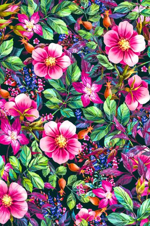 浪漫花卉印花华亿平台图片