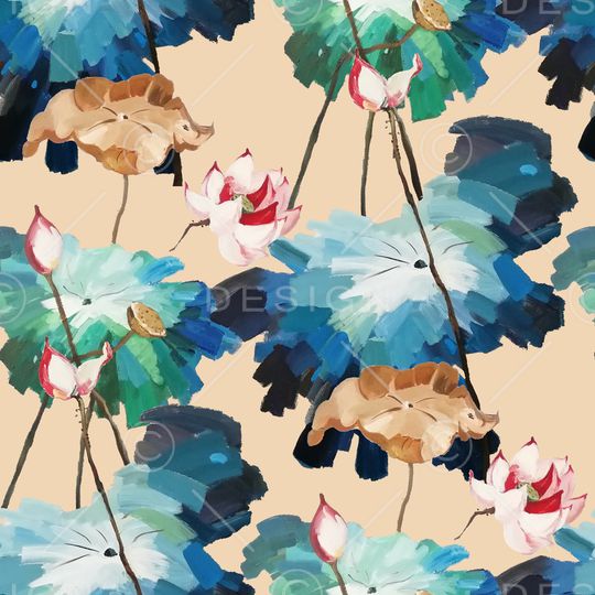 荷花印花华亿平台图片