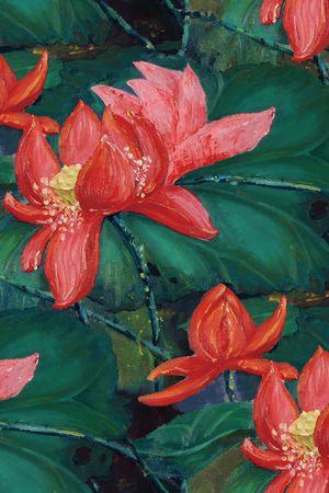 荷花印花华亿平台图片