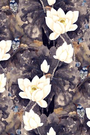 荷花印花华亿平台图片