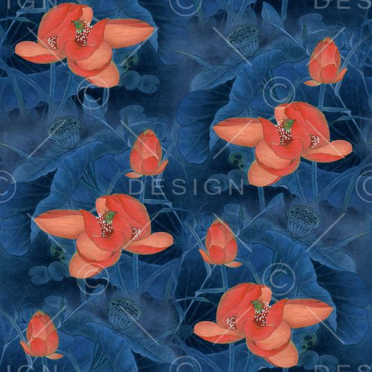 荷花印花华亿平台图片