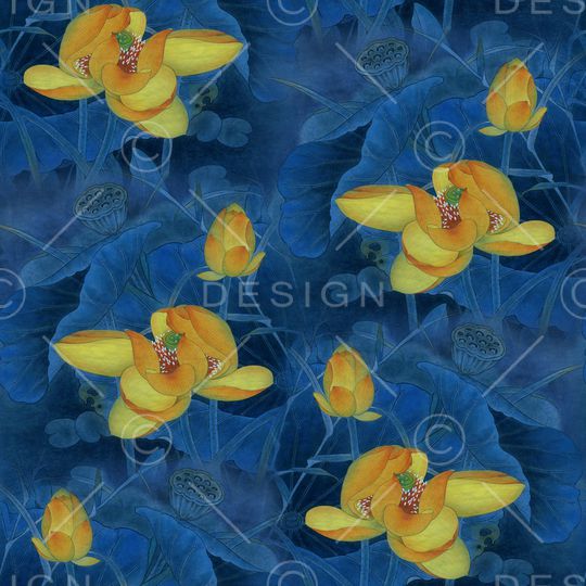 荷花印花华亿平台图片