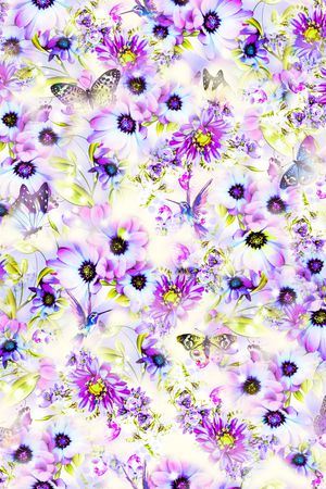 浪漫花卉印花华亿平台图片