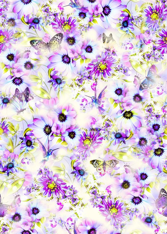 浪漫花卉印花华亿平台图片