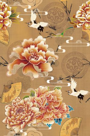 扇子印花华亿平台图片