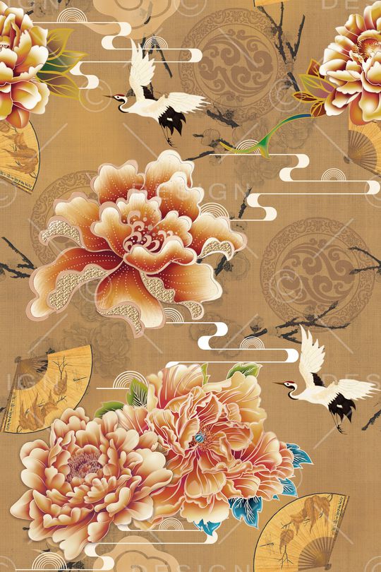 扇子印花华亿平台图片