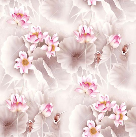 荷花印花华亿平台图片