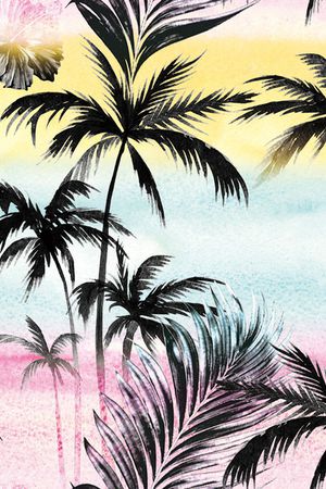 椰子树印花华亿平台图片