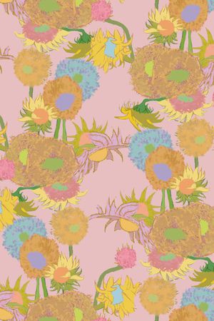 向日葵印花华亿平台图片