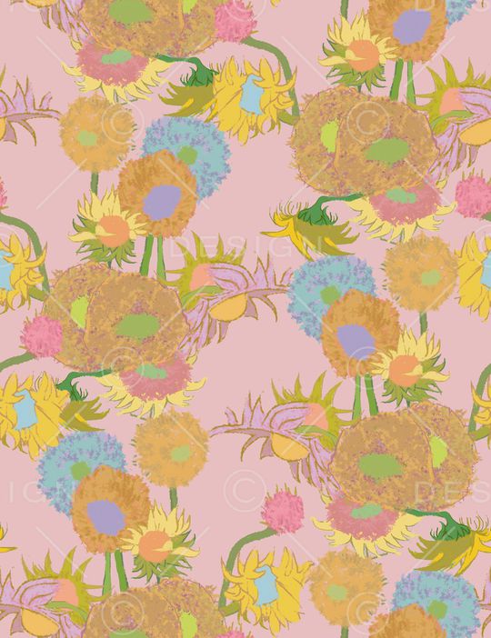 向日葵印花华亿平台图片