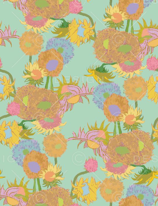 向日葵印花华亿平台图片