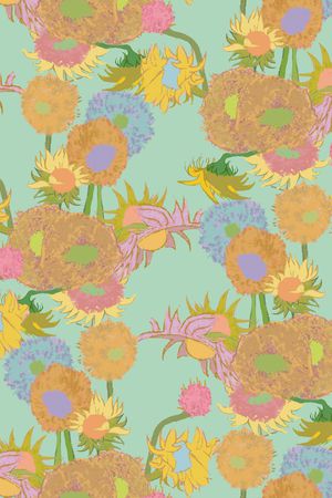 向日葵印花华亿平台图片