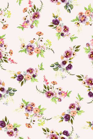 清爽底花卉印花华亿平台图片