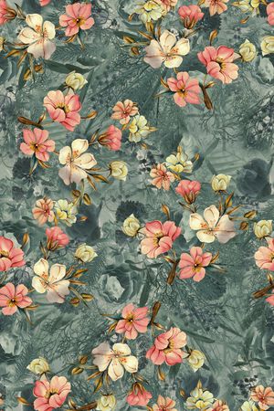 花卉印花华亿平台图片