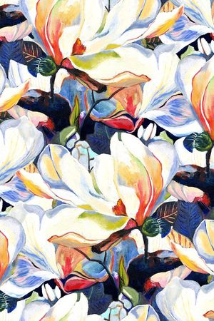 手绘大花印花华亿平台图片