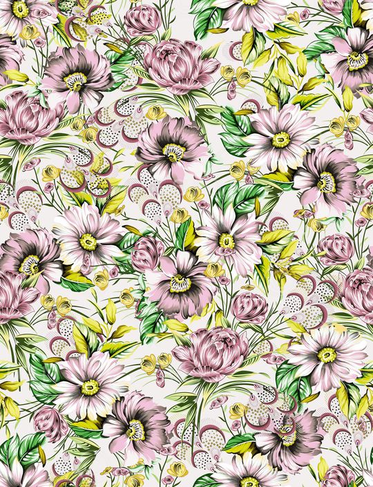 浪漫花卉印花华亿平台图片