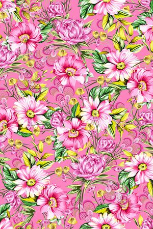 浪漫花卉印花华亿平台图片