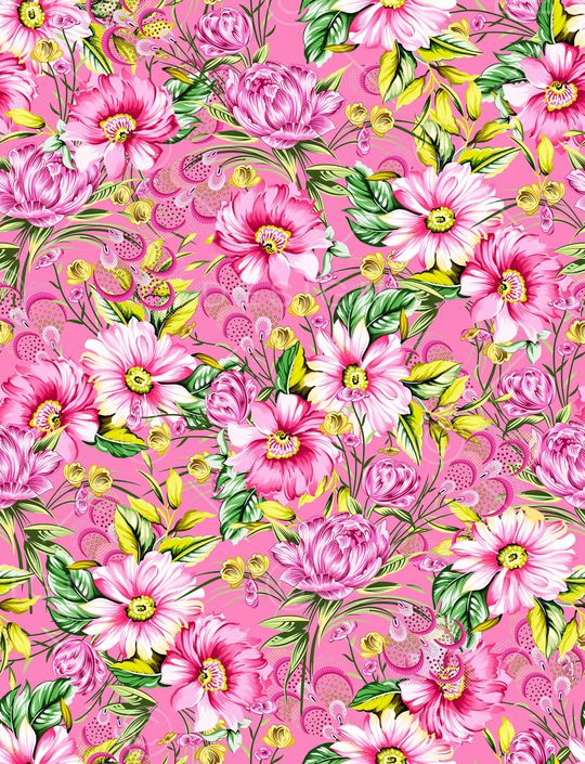 浪漫花卉印花华亿平台图片