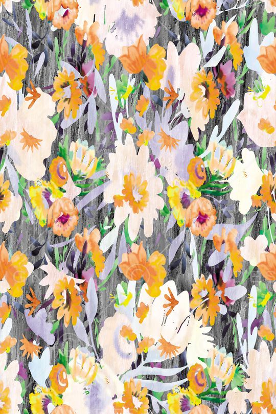 抽象花卉印花华亿平台图片