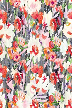 抽象花卉印花华亿平台图片