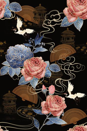 扇子印花华亿平台图片