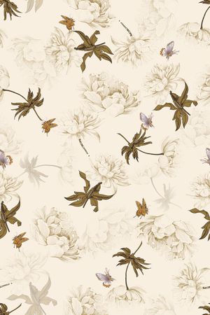 手绘花卉印花华亿平台图片