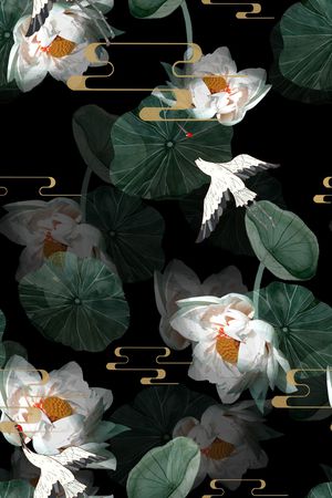 荷花印花华亿平台图片