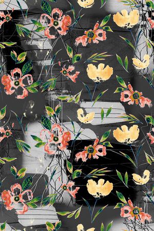 几何花卉印花华亿平台图片