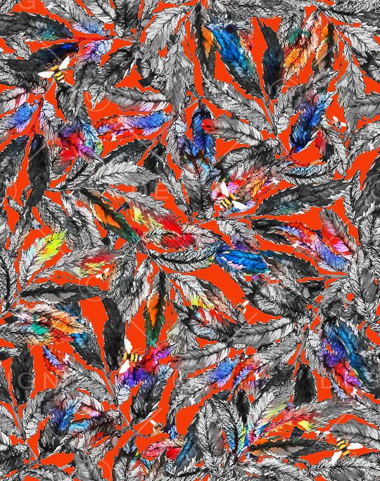 花卉蝴蝶印花华亿平台图片