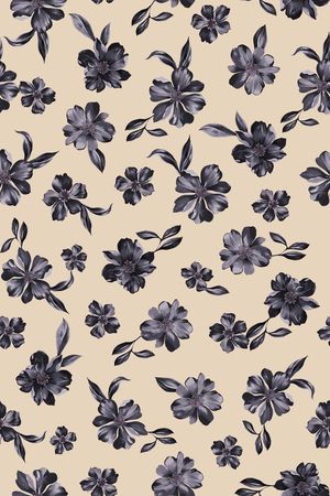 清爽底花卉印花华亿平台图片