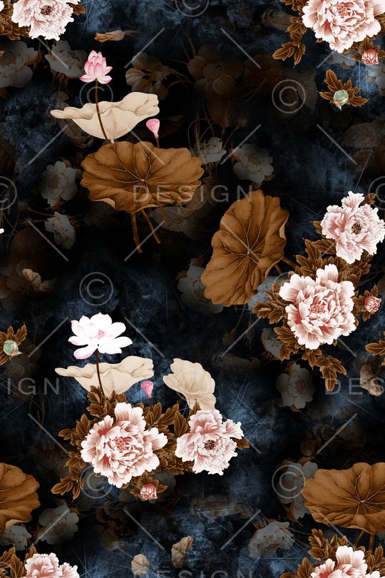 彩底花卉印花华亿平台图片