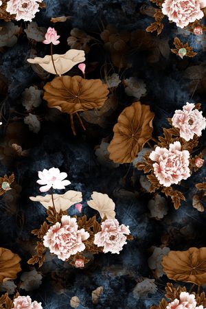 彩底花卉印花华亿平台图片