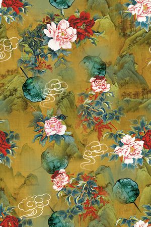 彩底花卉印花华亿平台图片