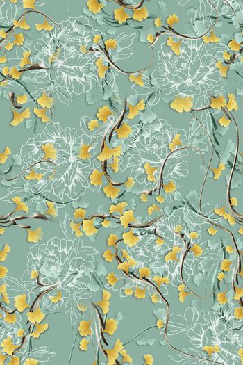 彩底花卉印花华亿平台图片