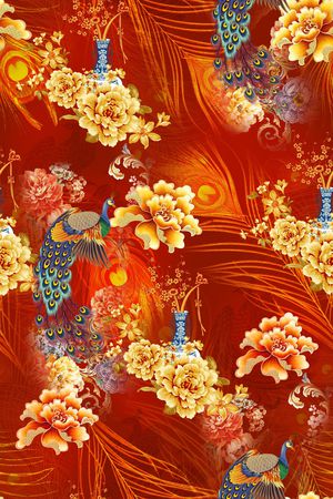 彩底花卉印花华亿平台图片