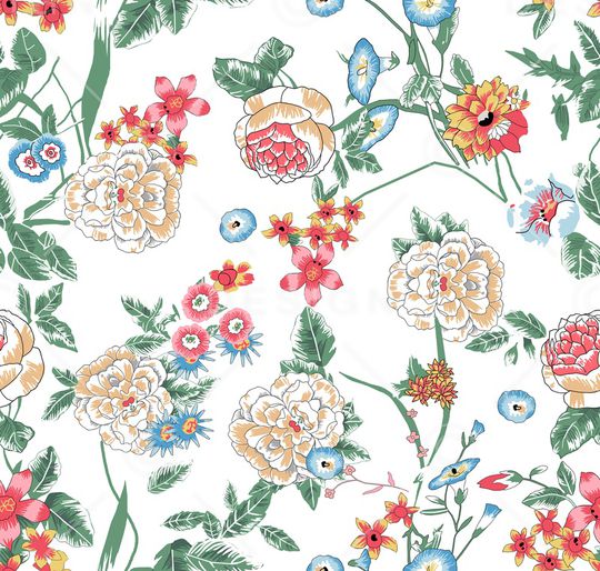 白底花印花华亿平台图片